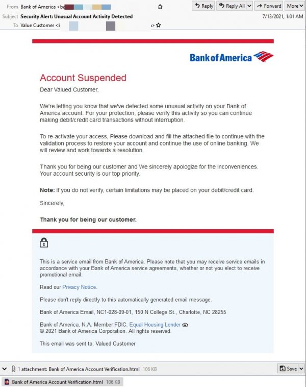 bank of america fake bank statement